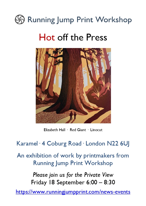Running Jump Print Workshop Exhibition Private View at Karamel N22