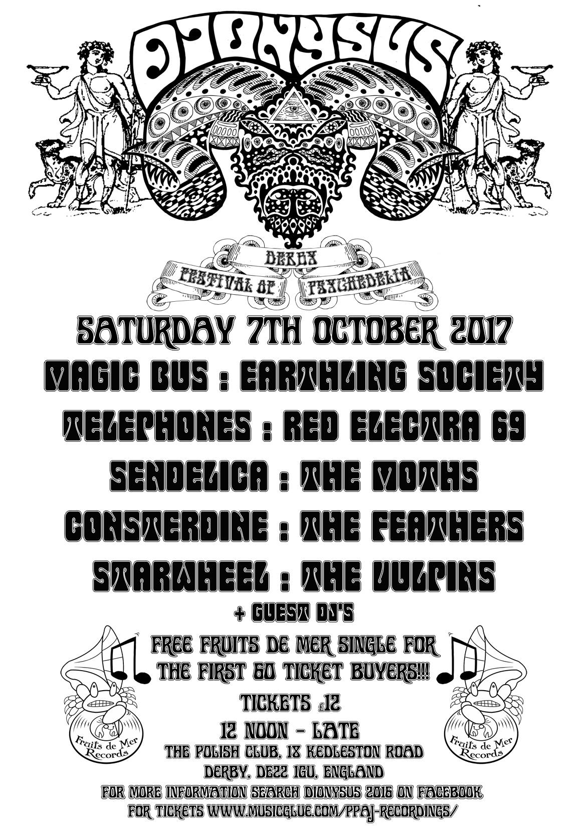 Dionysis - Derby Festival Of Psychedelia at The Royal Oak, Ockbrook, DE72  3SE, DERBY on 07 Oct 2017