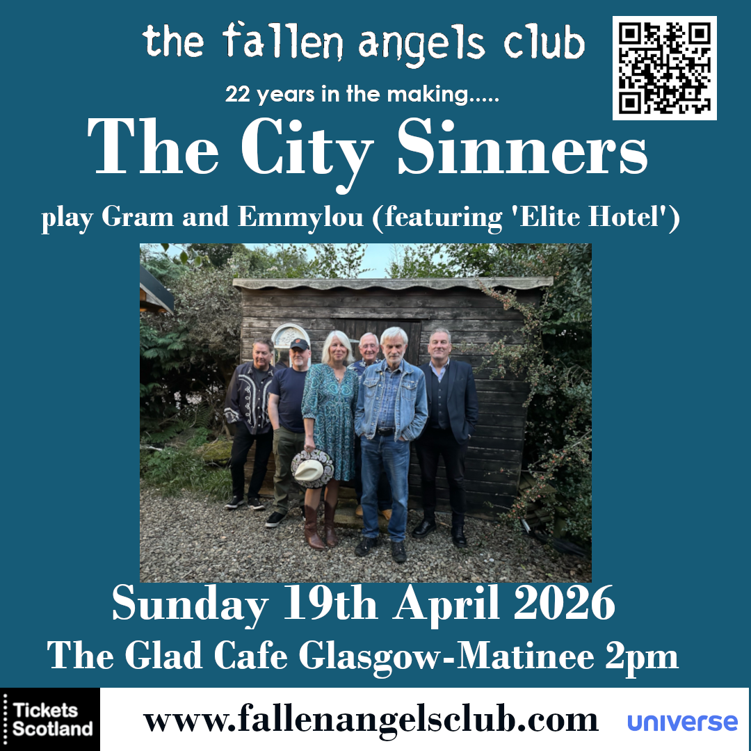 The City Sinners (play Gram and Emmylou featuring 'Elite Hotel') at The Glad Cafe, Glasgow on 19 Apr 2026