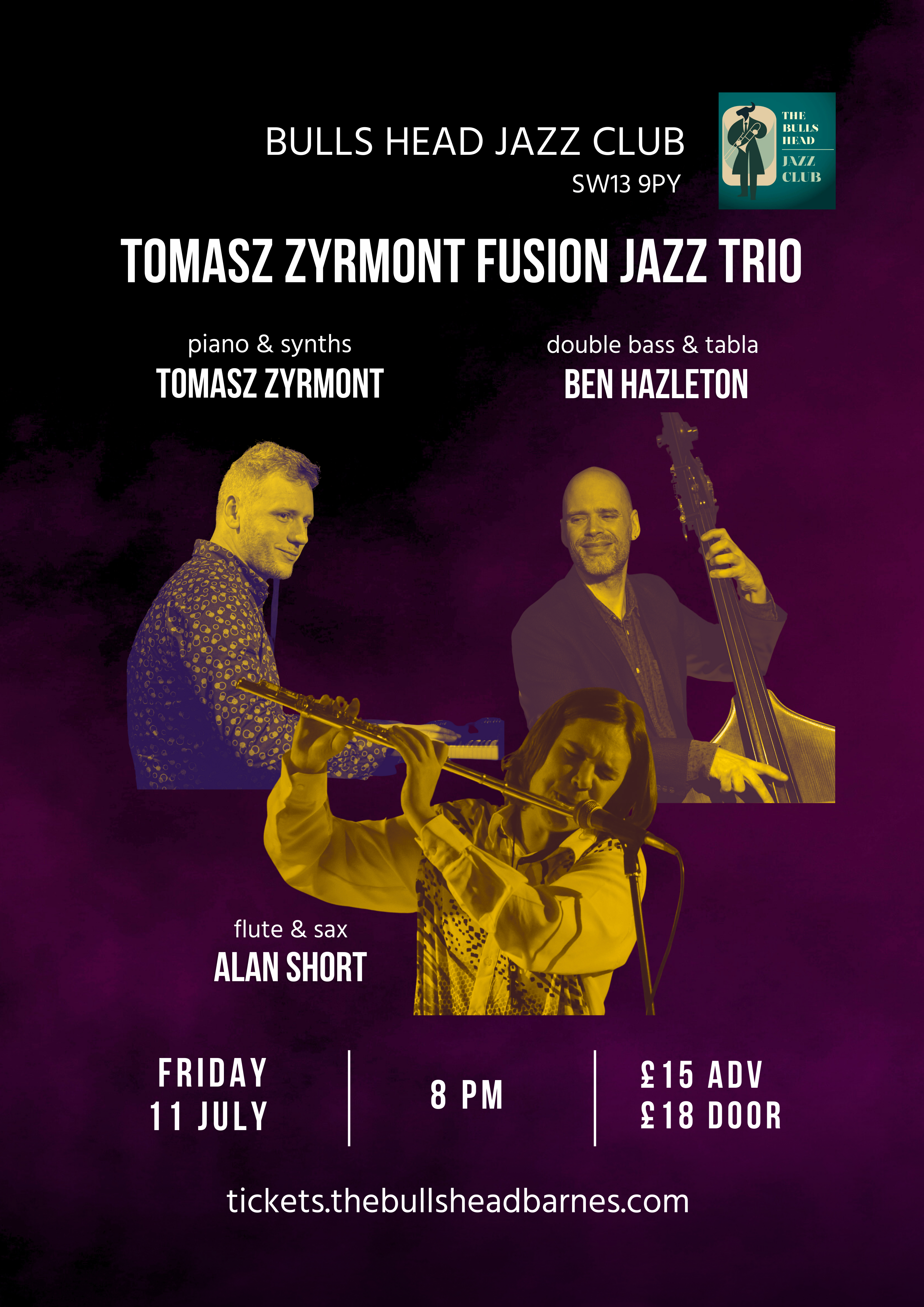 Tomasz Zyrmont Fusion Jazz Trio at Bulls Head Barnes, London
